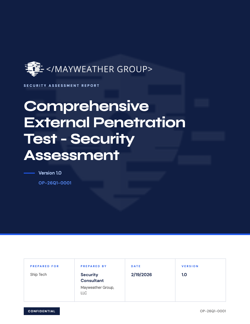 SPEAR branded PDF report cover page